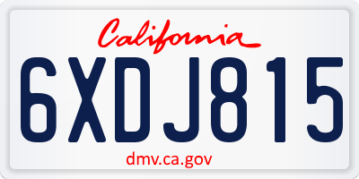 CA license plate 6XDJ815