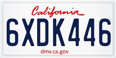 CA license plate 6XDK446