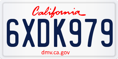 CA license plate 6XDK979