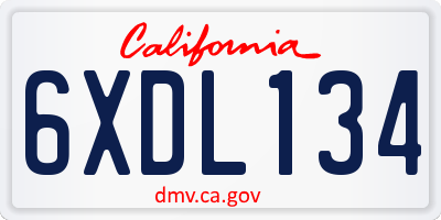 CA license plate 6XDL134