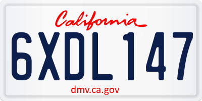 CA license plate 6XDL147