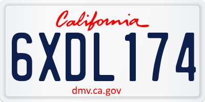 CA license plate 6XDL174