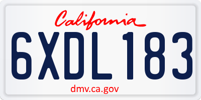 CA license plate 6XDL183