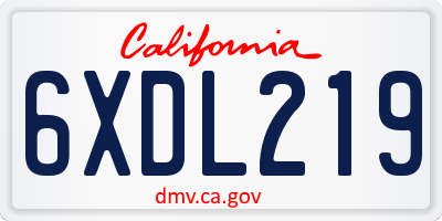CA license plate 6XDL219