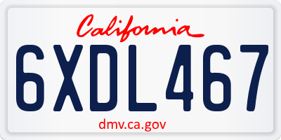 CA license plate 6XDL467
