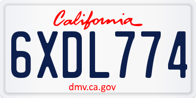 CA license plate 6XDL774