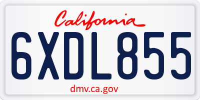 CA license plate 6XDL855