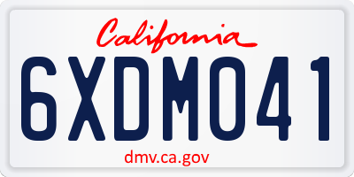 CA license plate 6XDM041