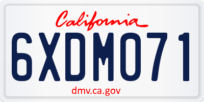 CA license plate 6XDM071