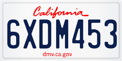 CA license plate 6XDM453
