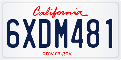 CA license plate 6XDM481