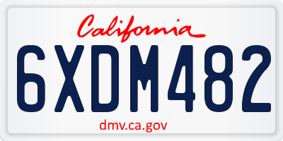 CA license plate 6XDM482