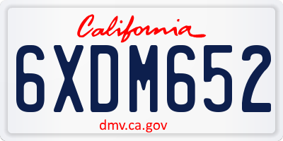 CA license plate 6XDM652