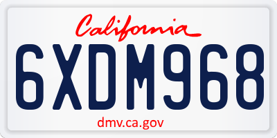 CA license plate 6XDM968