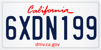 CA license plate 6XDN199