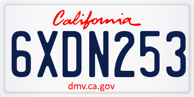 CA license plate 6XDN253