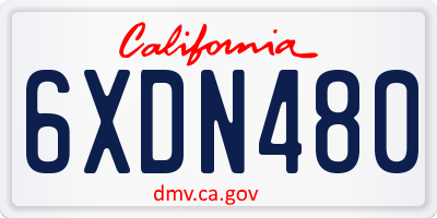 CA license plate 6XDN480