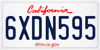 CA license plate 6XDN595