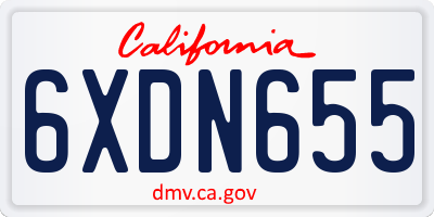 CA license plate 6XDN655