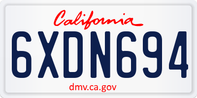 CA license plate 6XDN694