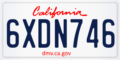 CA license plate 6XDN746