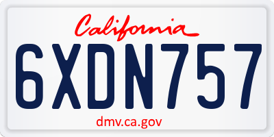 CA license plate 6XDN757