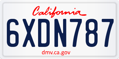 CA license plate 6XDN787