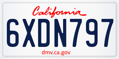 CA license plate 6XDN797