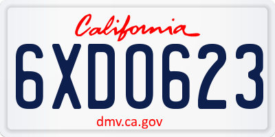 CA license plate 6XDO623