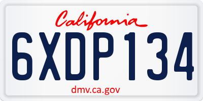 CA license plate 6XDP134