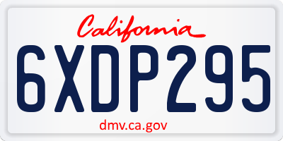 CA license plate 6XDP295