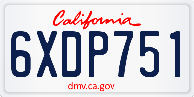 CA license plate 6XDP751
