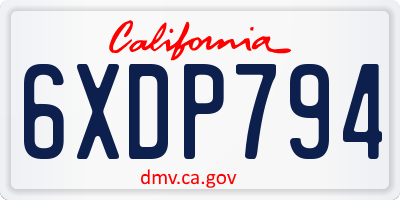 CA license plate 6XDP794