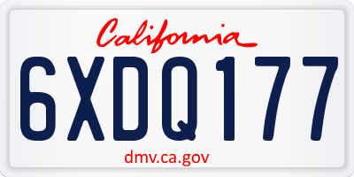 CA license plate 6XDQ177