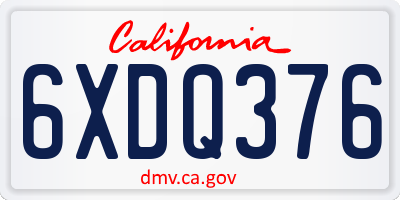 CA license plate 6XDQ376