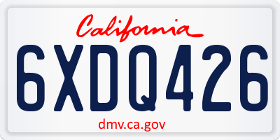CA license plate 6XDQ426