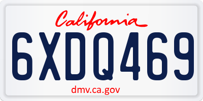 CA license plate 6XDQ469