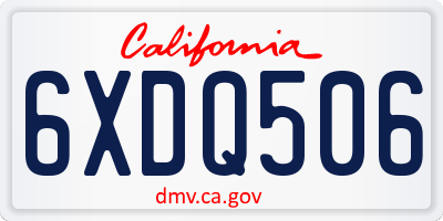 CA license plate 6XDQ506