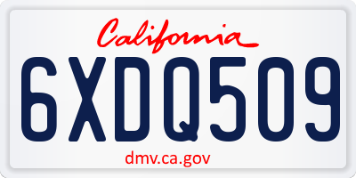 CA license plate 6XDQ509