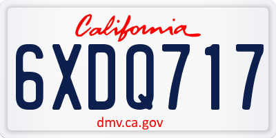 CA license plate 6XDQ717