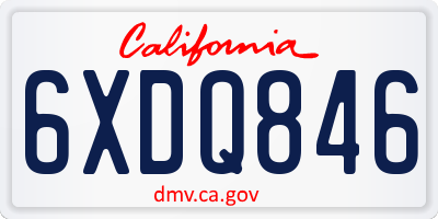 CA license plate 6XDQ846