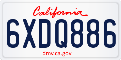 CA license plate 6XDQ886