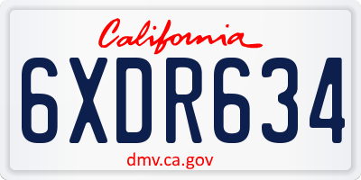 CA license plate 6XDR634