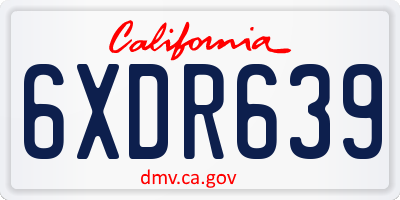 CA license plate 6XDR639