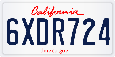 CA license plate 6XDR724