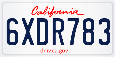 CA license plate 6XDR783