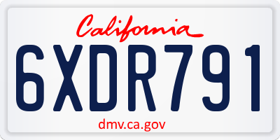 CA license plate 6XDR791