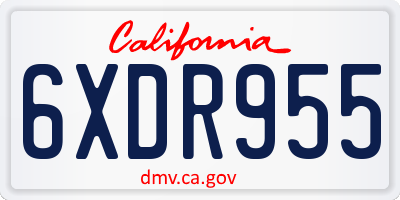 CA license plate 6XDR955