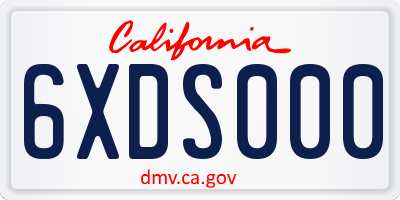 CA license plate 6XDS000