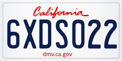 CA license plate 6XDS022